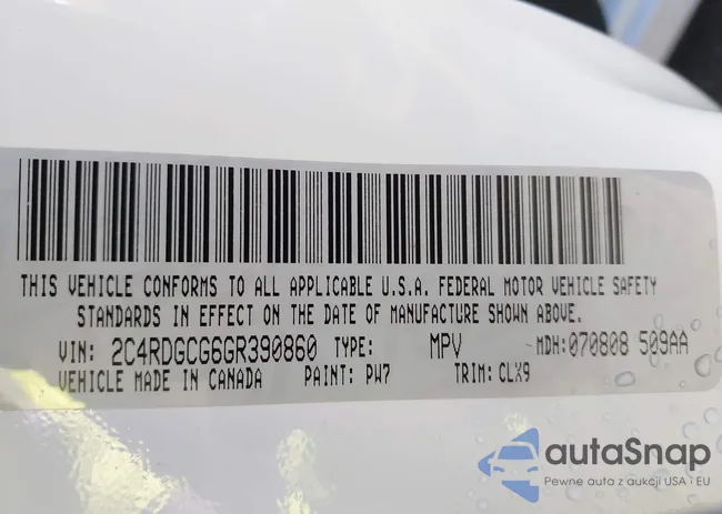 2C4RDGCG6GR390860: 40834692