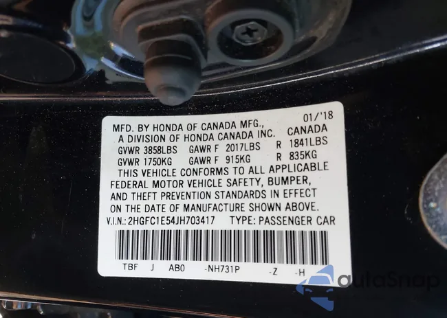 2HGFC1E54JH703417: 40837691