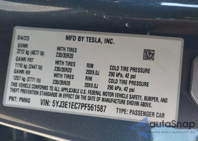 5YJ3E1EC7PF561587: 40840697