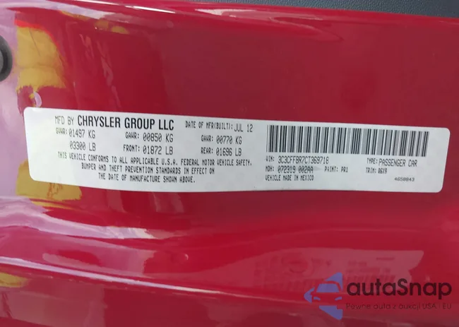 3C3CFFBR7CT369718: 40843030