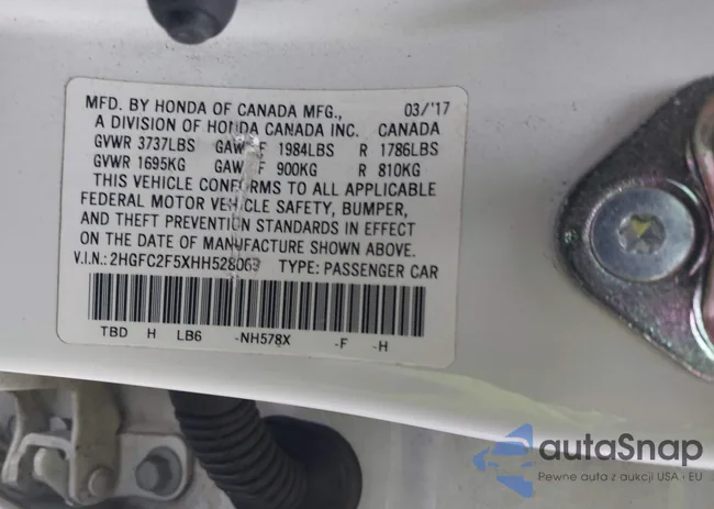 2HGFC2F5XHH528069: 40845672