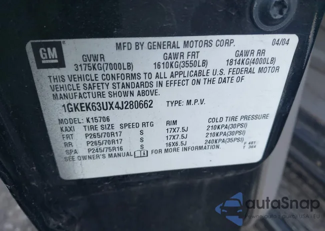 1GKEK63UX4J280662: 40847473