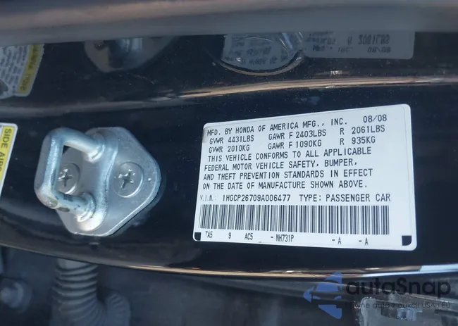 1HGCP26709A006477: 40851135