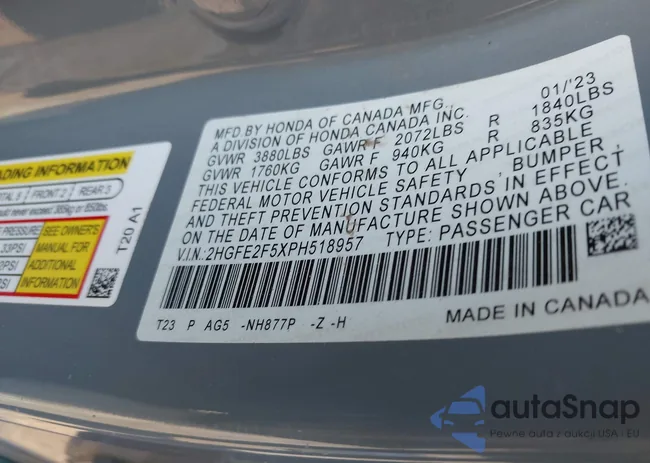 2HGFE2F5XPH518957: 40855300