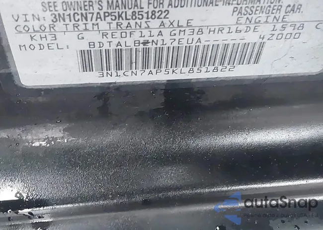 3N1CN7AP5KL851822: 40855501