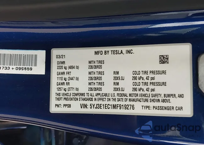 5YJ3E1EC1MF919276: 40857202