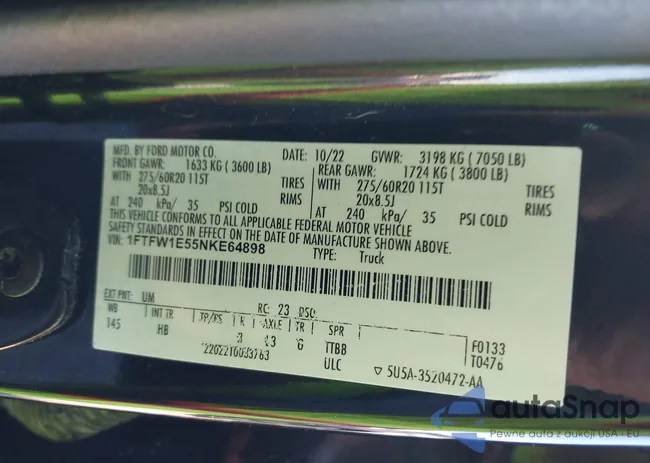 1FTFW1E55NKE64898: 40858217