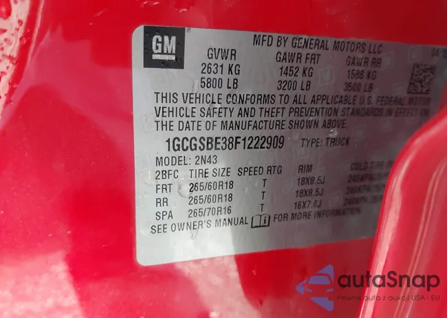 1GCGSBE38F1222909: 40863860