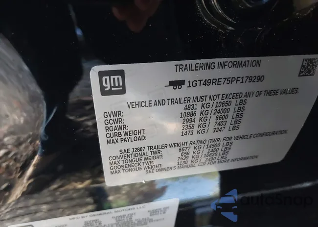 1GT49RE75PF179290: 40867022