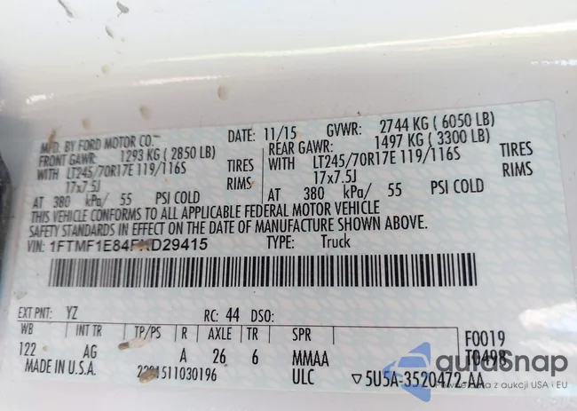 1FTMF1E84FKD29415: 40868437