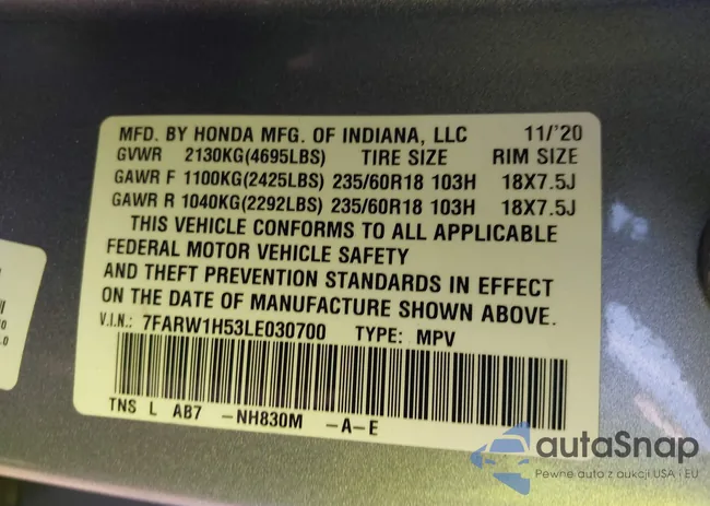 7FARW1H53LE030700: 40876513