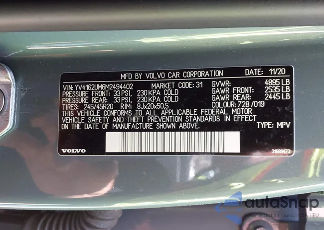 YV4162UM6M2494402: 40880168