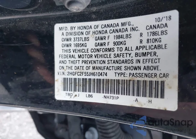 2HGFC2F55JH610474: 40890928