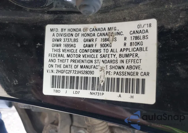 2HGFC2F72JH528090: 40890482