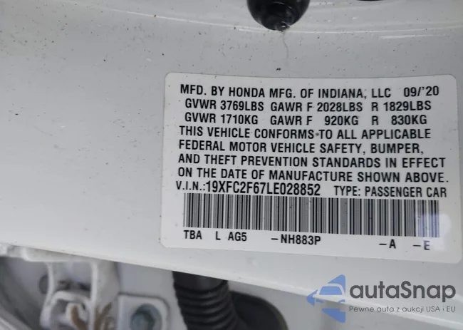 19XFC2F67LE028852: 40891978