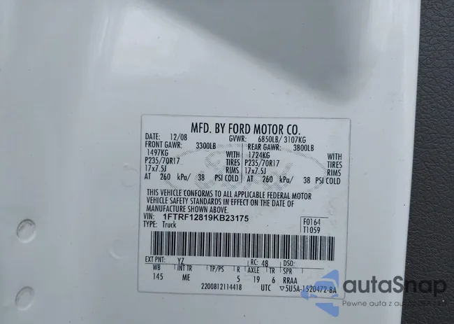 1FTRF12819KB23175: 40892119