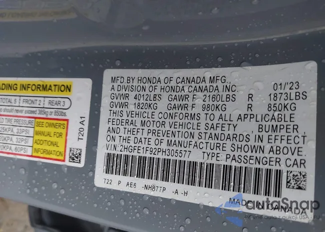 2HGFE1F92PH305577: 40893223