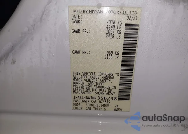 1N4BL4DW3MN356298: 40902697