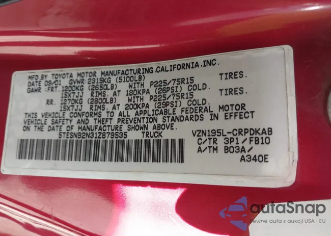 5TESN92N31Z879535: 40907604