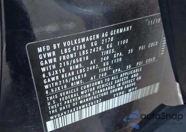 WVGAV7AX2BW526197: 40908450