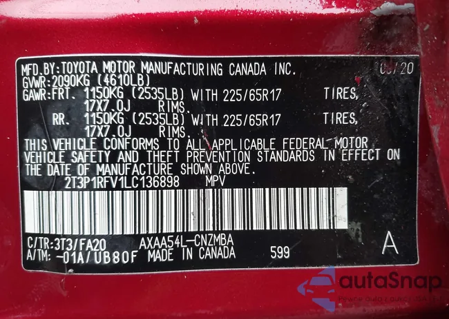 2T3P1RFV1LC136898: 41909307