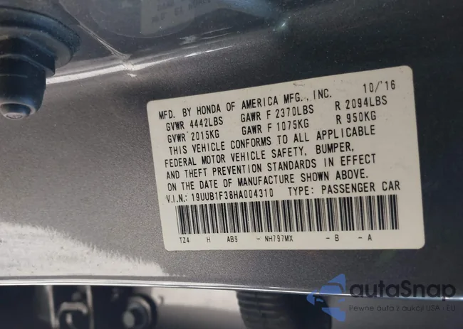 19UUB1F38HA004310: 41908712