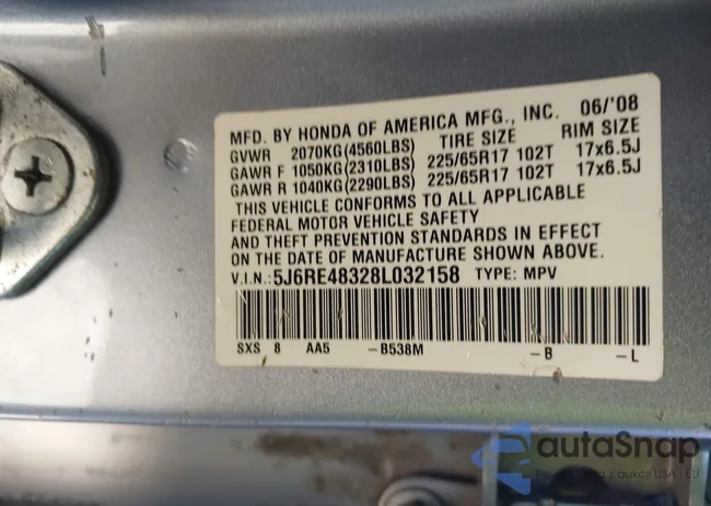 5J6RE48328L032158: 41910190