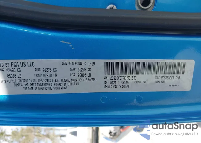 2C3CDXCT7KH581533: 41910280