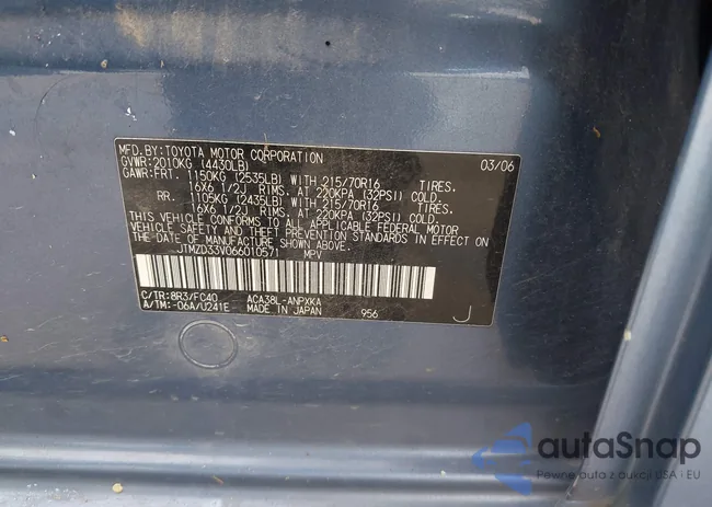 JTMZD33V066010571: 41910359