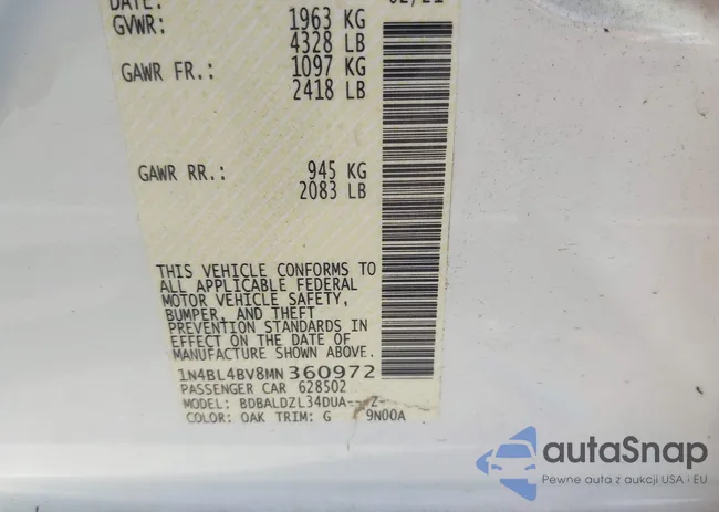 1N4BL4BVHMN360972: 41909801