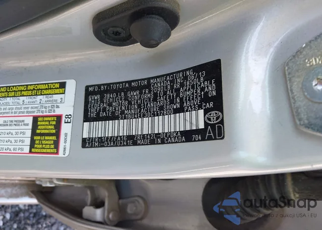 2T1BU4EE3DC112800: 41910020