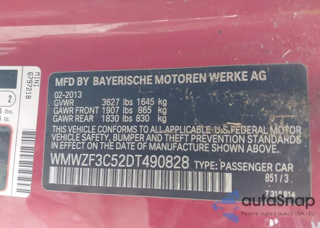 WMWZF3C52DT490828: 41911401