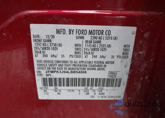 2FMPK3J94LBB54068: 41912225