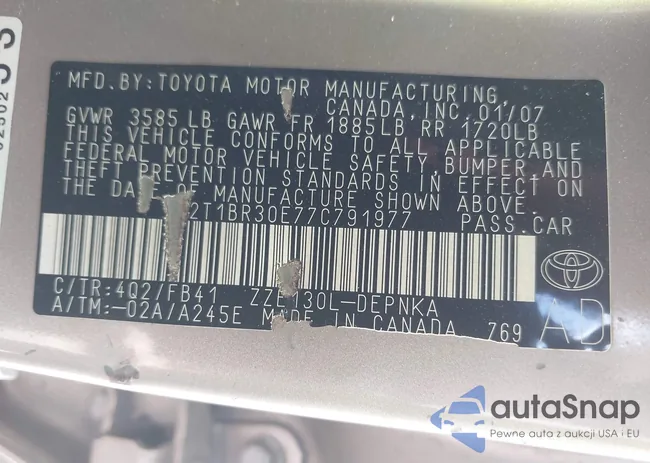 2T1BR30E77C791977: 41912276