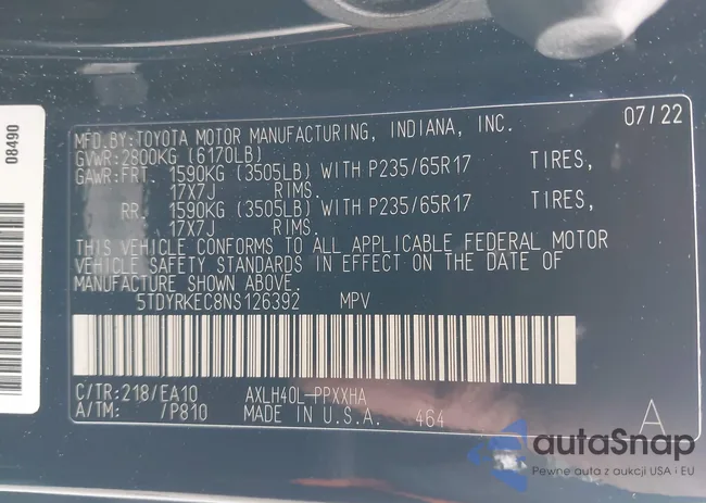 5TDYRKEC8NS126392: 41912544