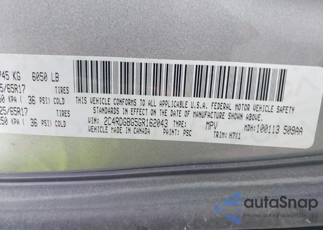 2C4RDGBG5GR162043: 41912549