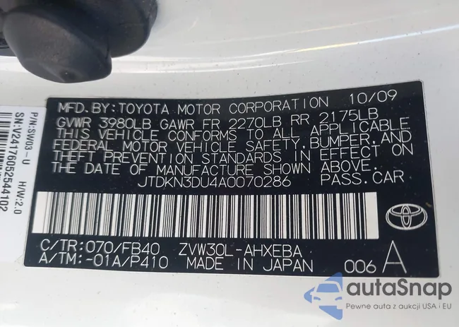 JTDKN3DU4A0070286: 41911706