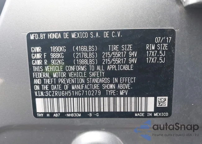 3CZRU6H51HG710279: 41913122