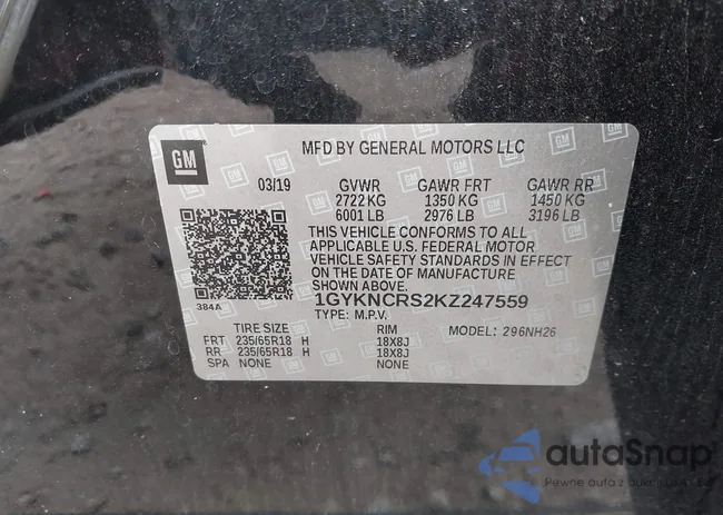 1GYKNCRS2KZ247559: 41913525