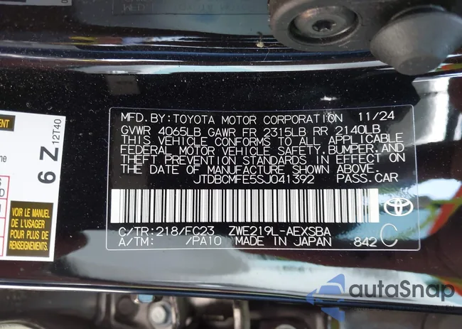 JTDBCMFE5SJ041392: 41915101