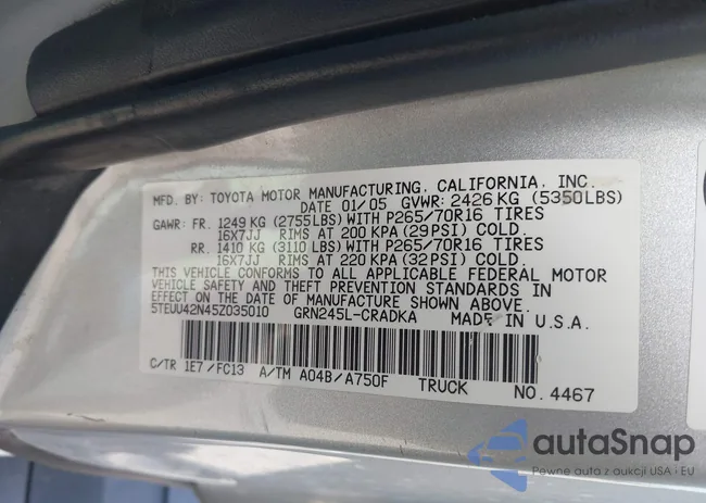 5TEUU42N45Z035010: 41916068