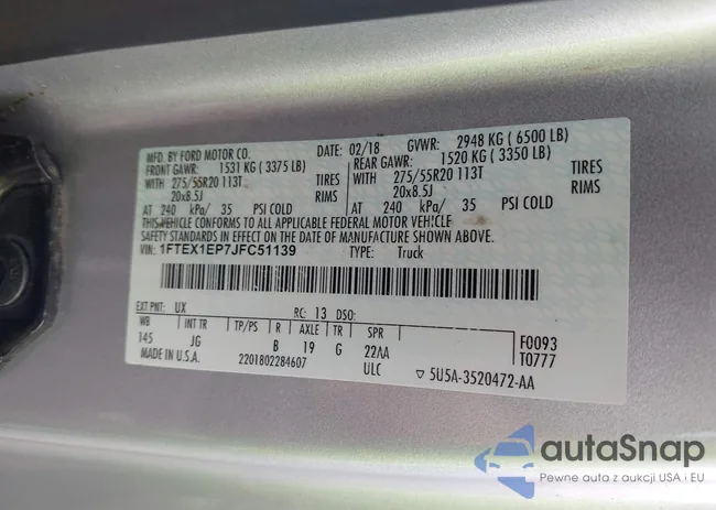 1FTEX1EP7JFC51139: 41916321