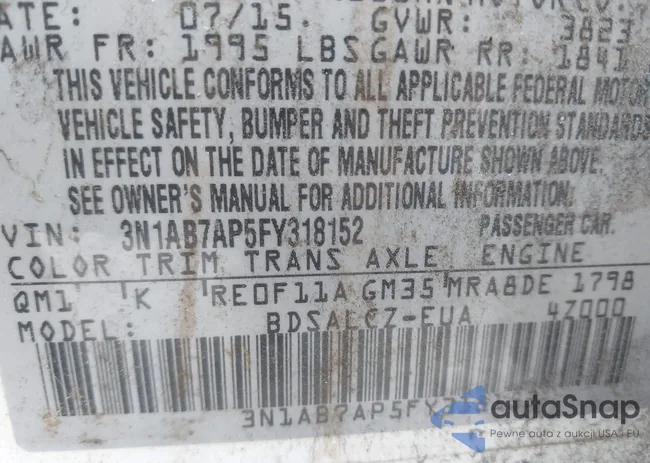 3N1AB7AP5FY318152: 41917628