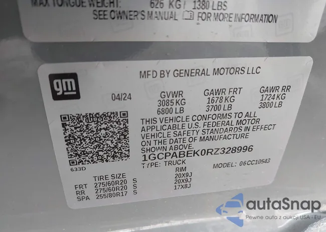 1GCPABEK0RZ328996: 41918462