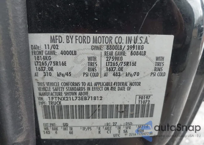 1FTNX21L73EB71812: 41918599