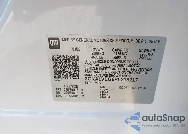 3GKALVEG6PL218217: 41917652