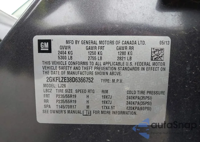 2GKFLZE38D6366752: 41917802