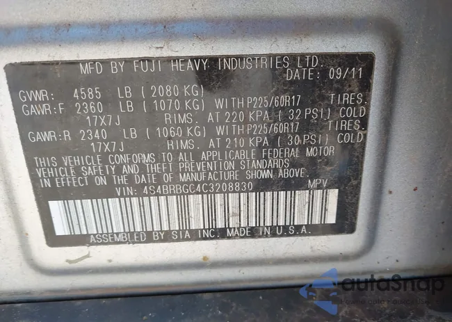 4S4BRBGC4C3208830: 41919030