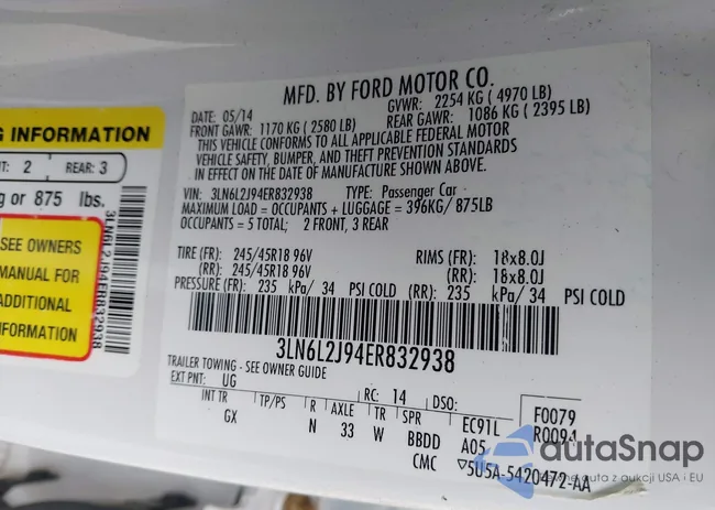 3LN6L2J94ER832938: 41919093