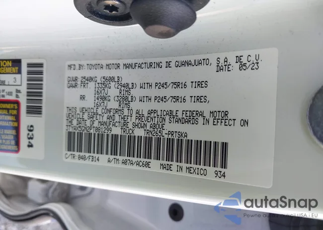 3TYAX5GN2PT081299: 41919176